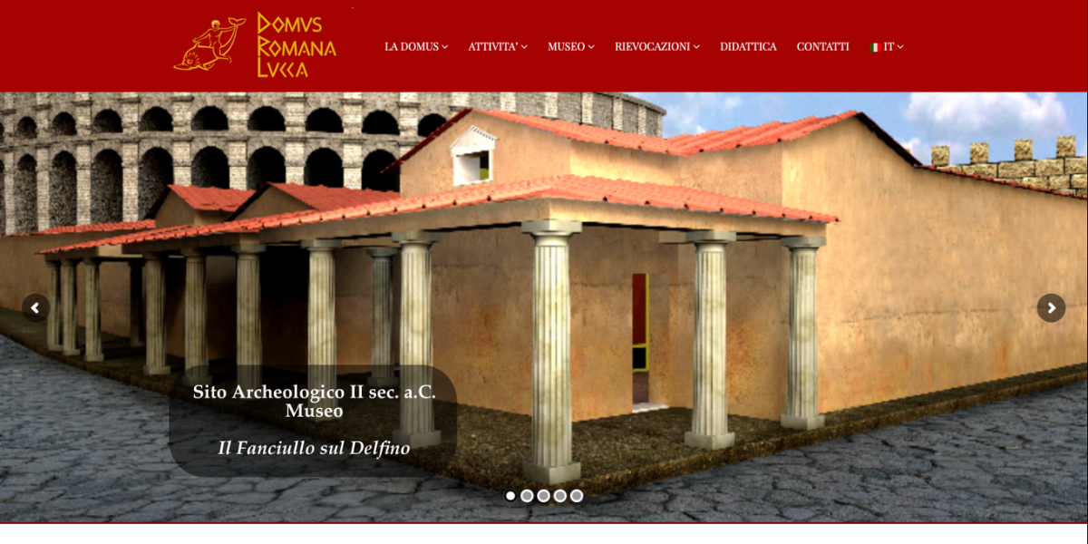 Homepage sito Domus Romana Lucca sito archeologico — Hetaweb