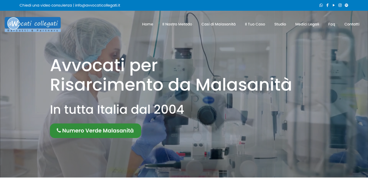 Homepage sito web Avvocati Collegati — realizzazione Hetaweb