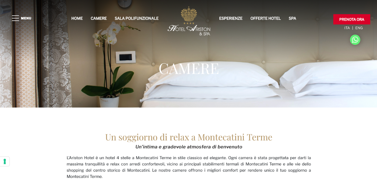 Camere Hotel Ariston Montecatini — sito web realizzato da Hetaweb