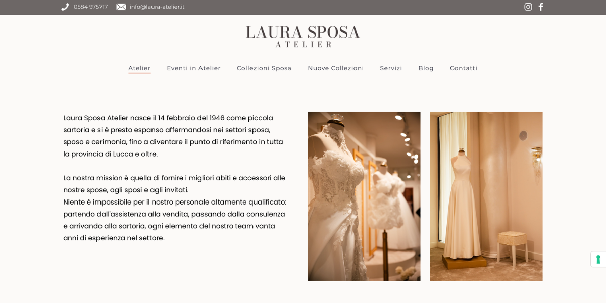 Atelier Laura Sposa Chic — grafica Hetaweb Lucca