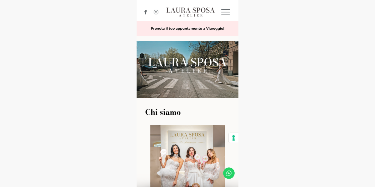 Sito Laura Sposa Chic su smartphone — responsive Hetaweb