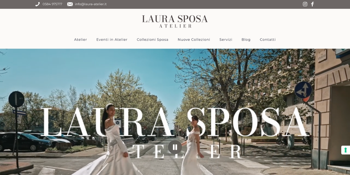 Homepage sito web Laura Sposa Chic Lucca — realizzazione Hetaweb