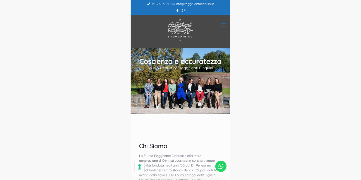 Sito Studio Dentistico Ragghianti Cinquini su smartphone — Hetaweb