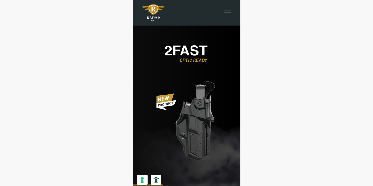 Sito Radar1957 su smartphone — responsive design Hetaweb